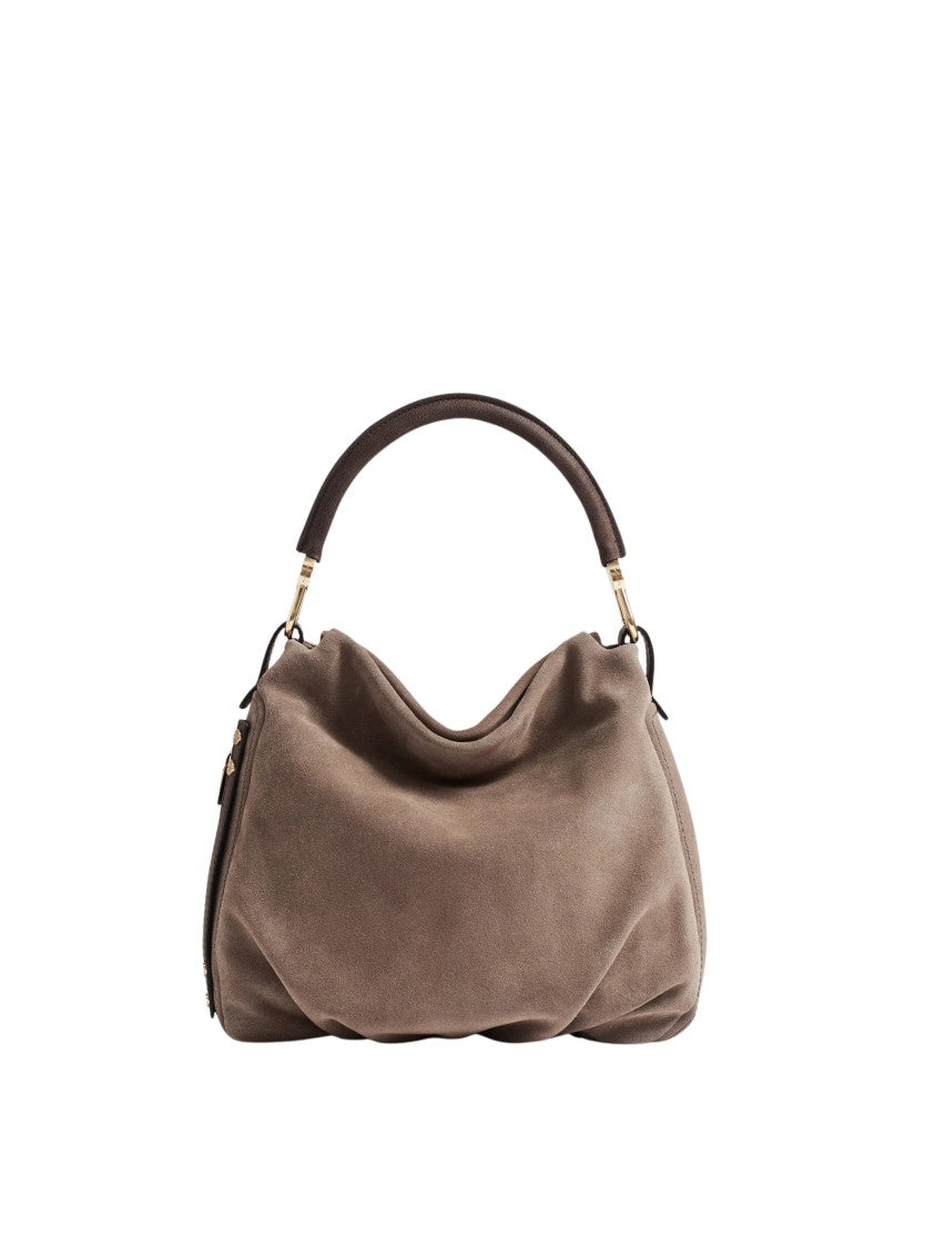 Borbonese Borsa Hobo S Small Soft Split Suede Hobo Bag