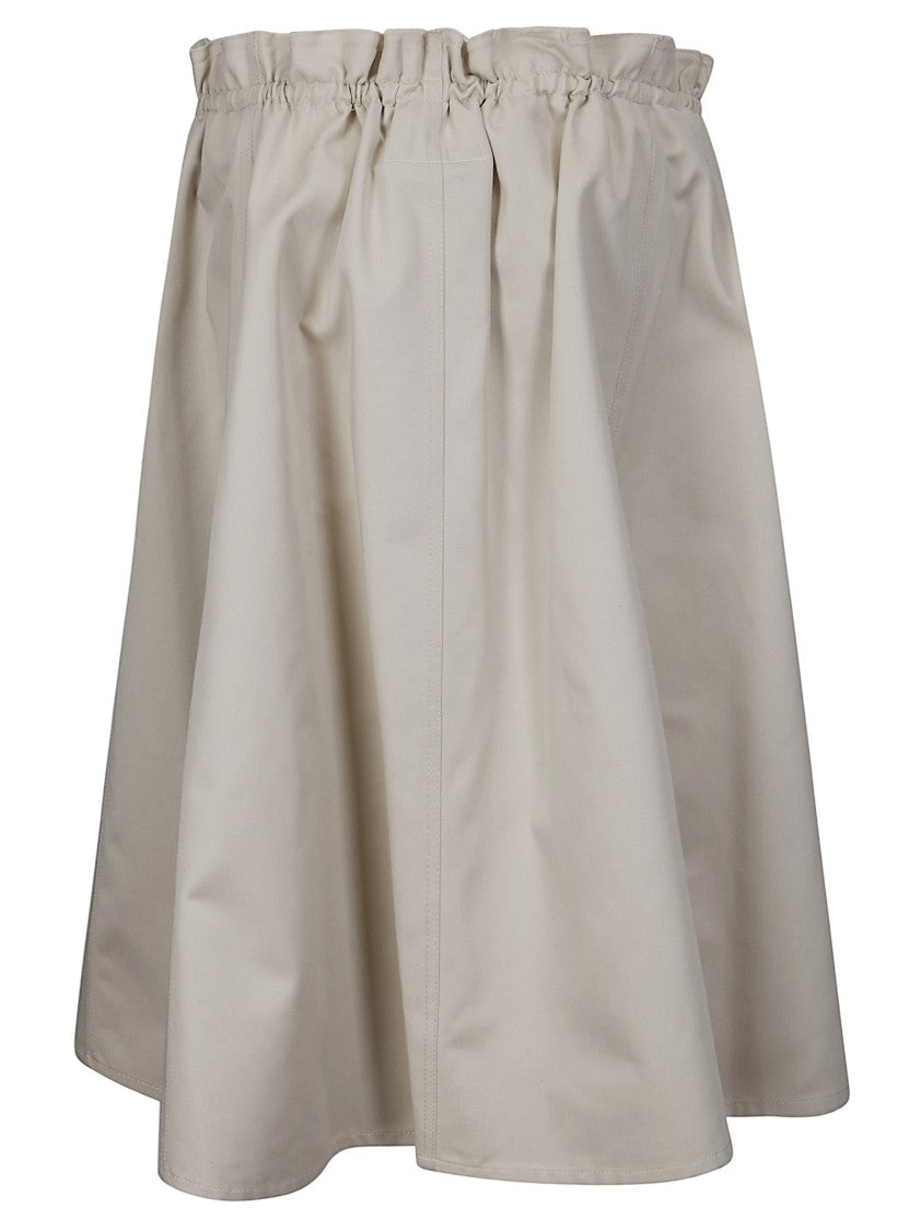 Mm6 By Maison Margiela Maxi Skirt With Elasticized Waist And Distressed Finish