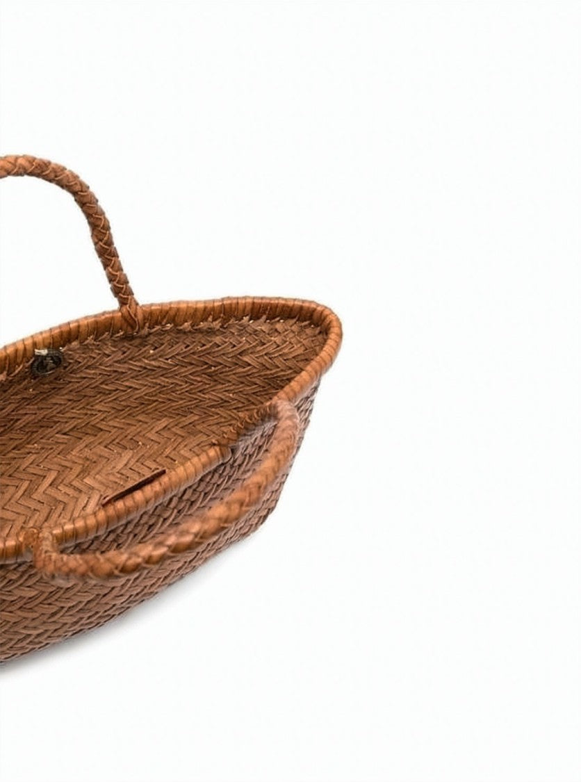 Dragon Diffusion Mini Flat Basket-Style Tote With Braided Handles