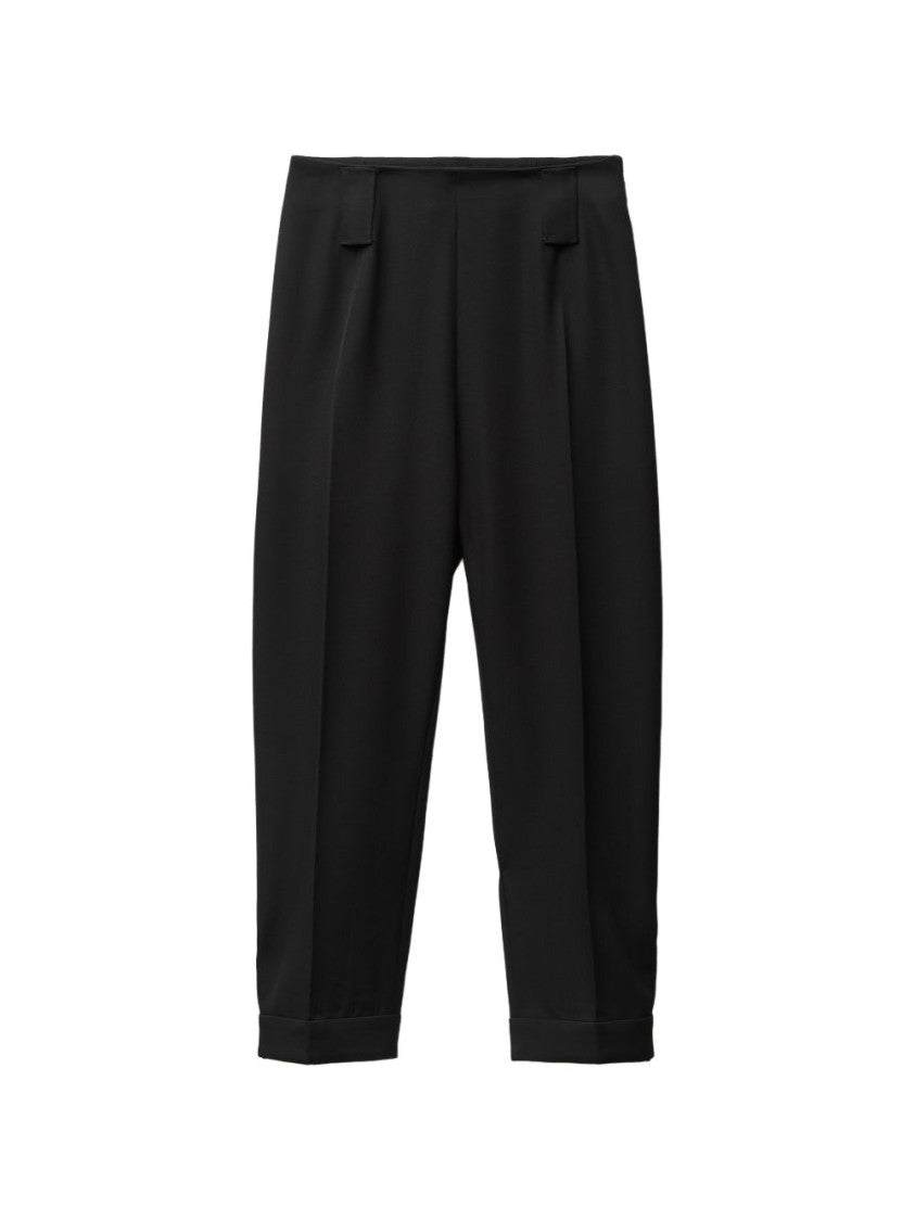 Versace Cropped Trousers With High Waist And Cuffed Hem
