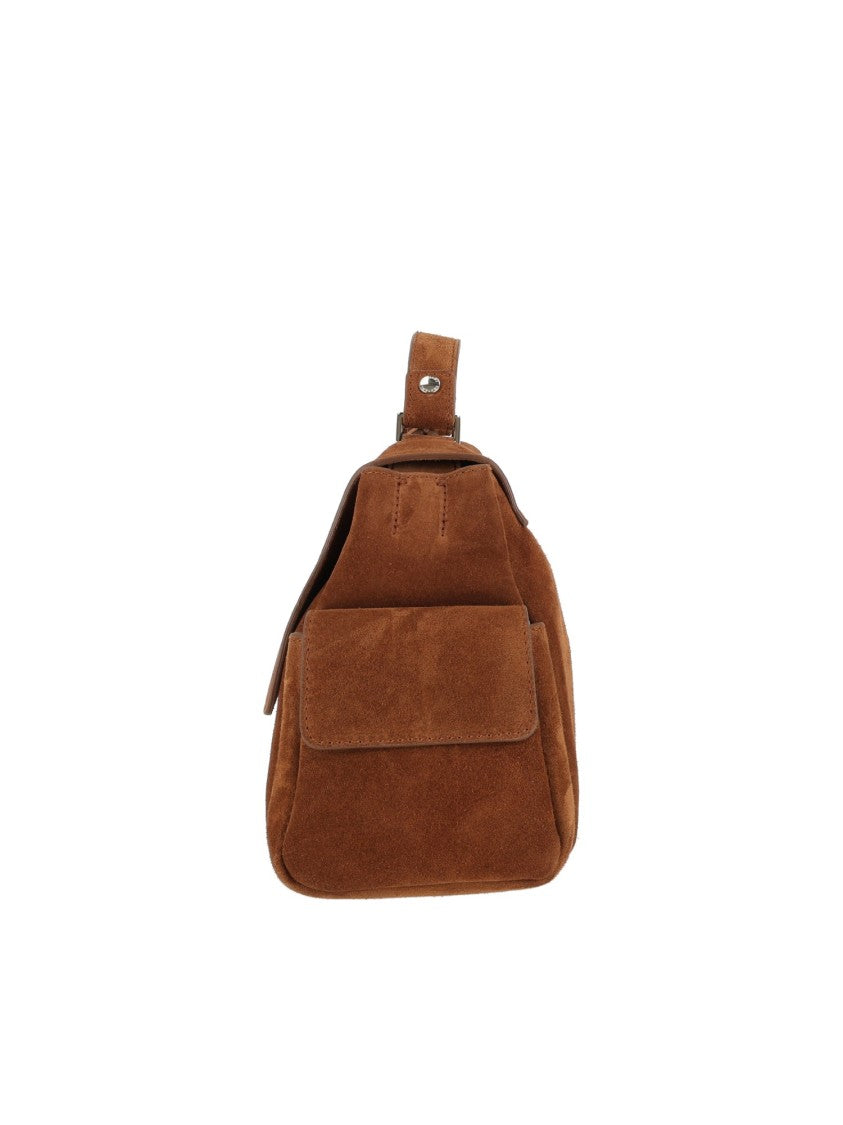 Claudio Orciani Sveva Cargo S Peach + Gold Suede Handbag