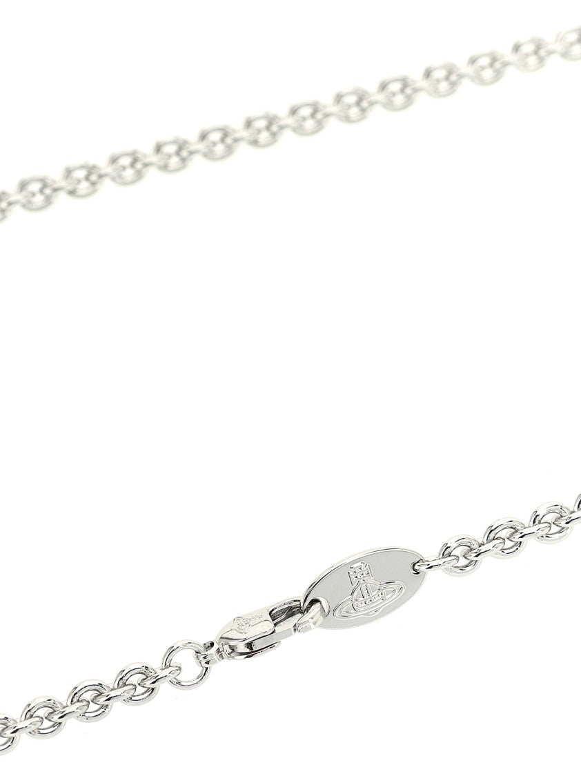 Vivienne Westwood Rolò Chain Necklace With Man Satyr Pendant And Orb Motif