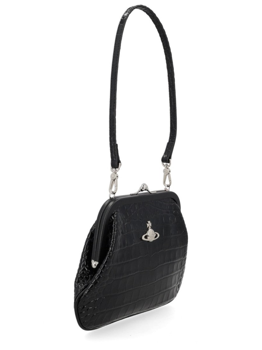 Vivienne Westwood Crocodile Embossed Leather Clutch Bag