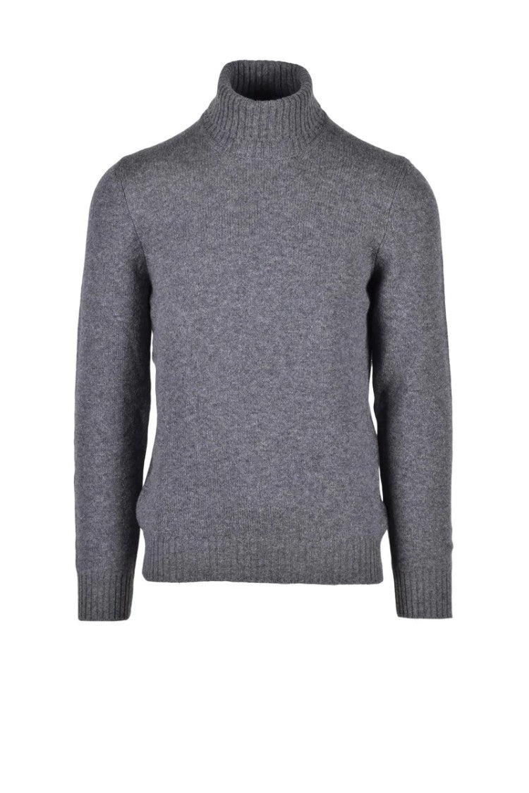 Vengera Grey High-Neck Virgin Wool Sweater