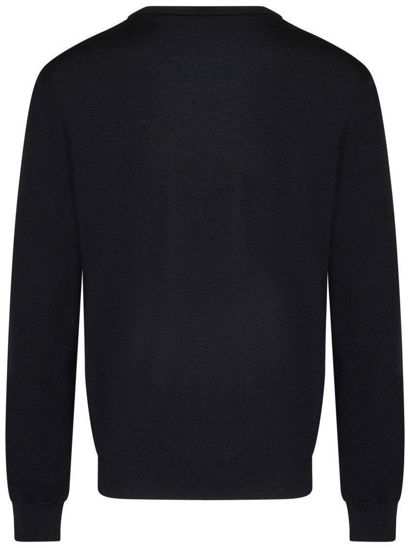 Balmain Merino Wool Knit Sweater With Trompe-L’Œil Collar