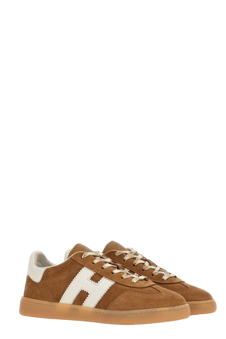Hogan Brown Cool Laced Side-Logo Leather Sneakers
