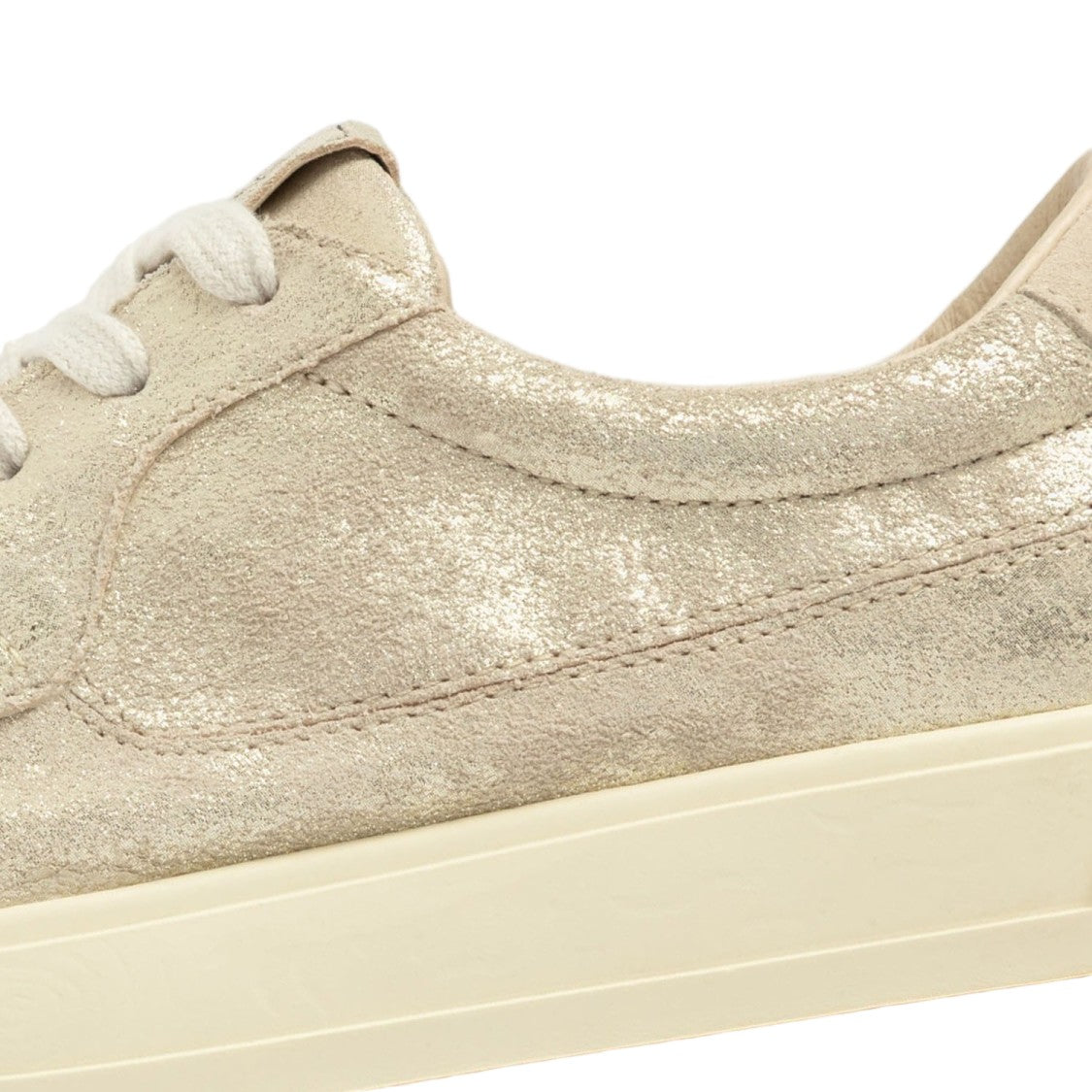 Autry Windscape Low Sneakers In Gold-Laminated Suede
