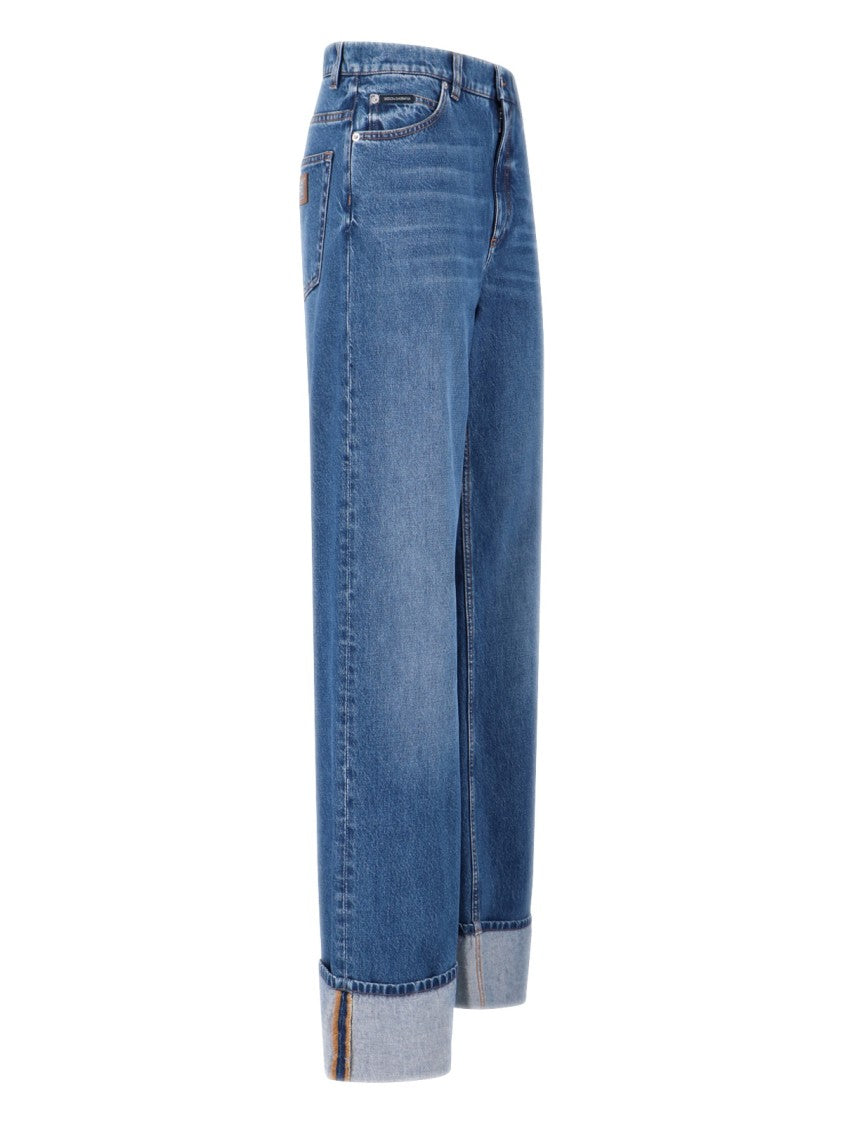 Dolce & Gabbana Cuffed Jeans – Blue
