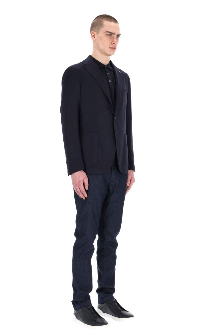 Tagliatore Montecarlo Line Wool Hopsack Jacket