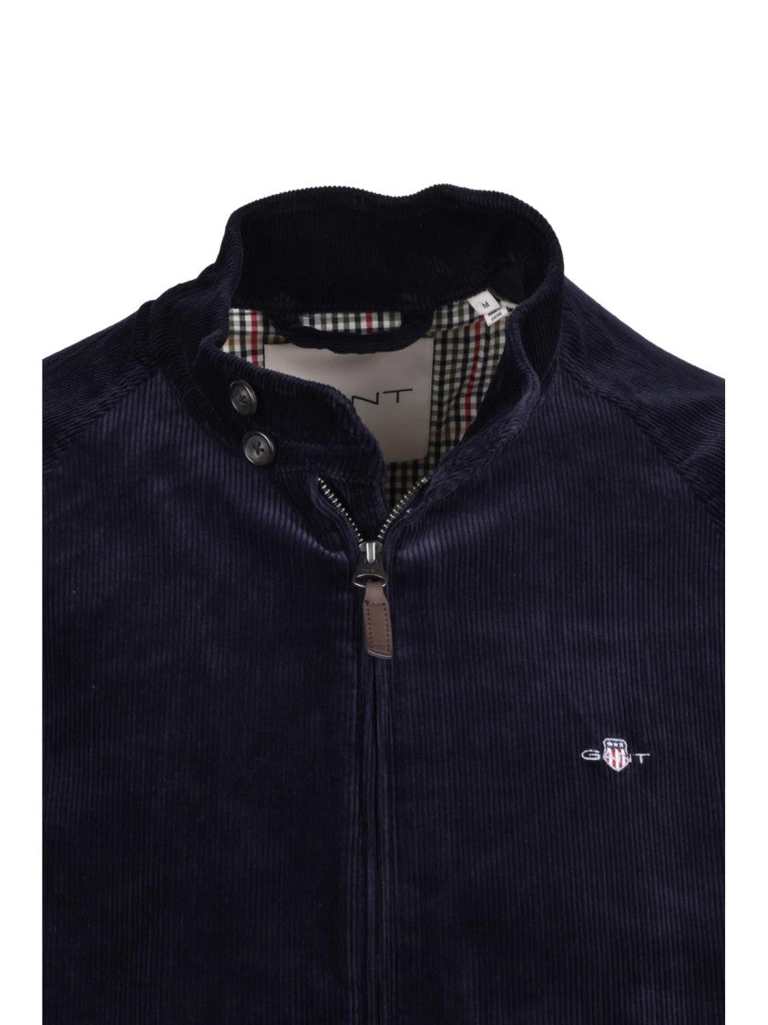 Gant Corduroy Harrington Jacket With Contrasting Check Lining