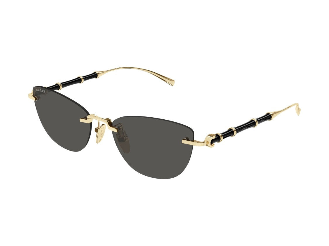 Gucci Gold Gg2063s Bamboo Rimless Sunglasses
