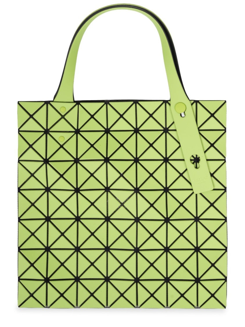 Bao Bao Issey Miyake Geometric-Patterned Green Shoulder Bag With Structured Silhouette