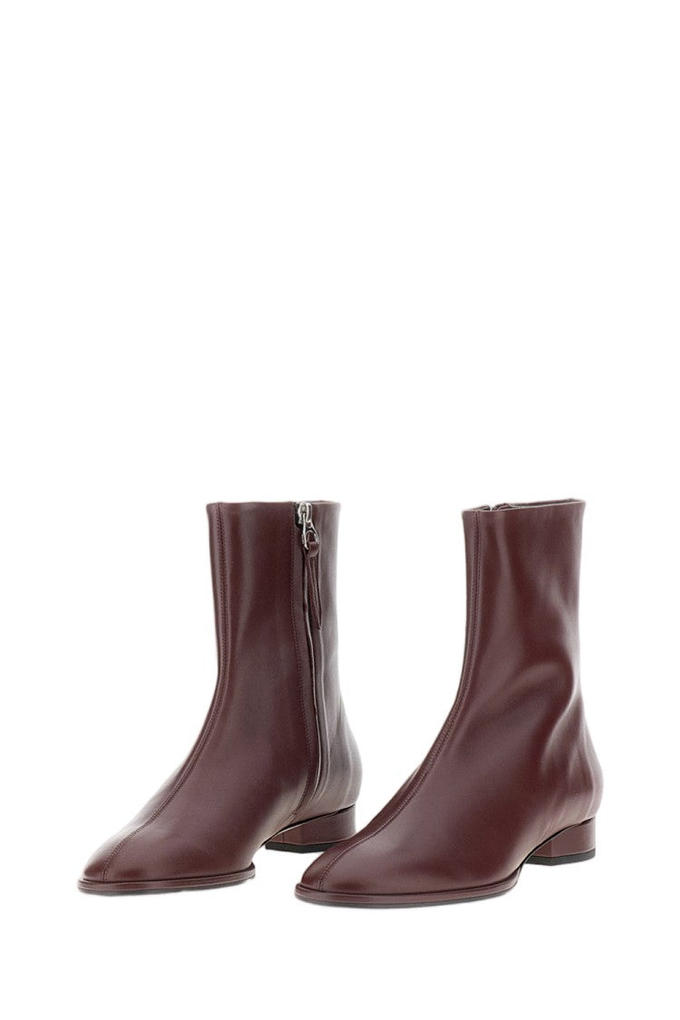 Aeydē Burgundy Roisin Leather Ankle Boots