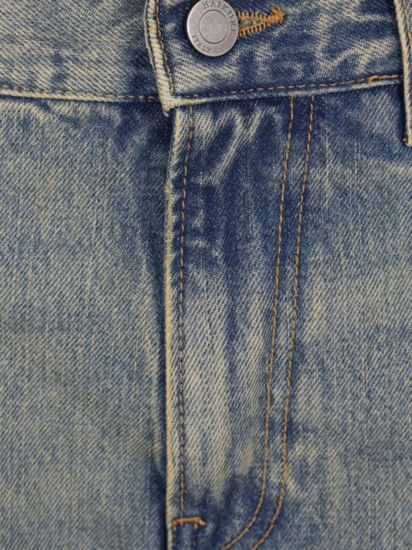 Haikure Light Blue Wide Straight Denim Jeans