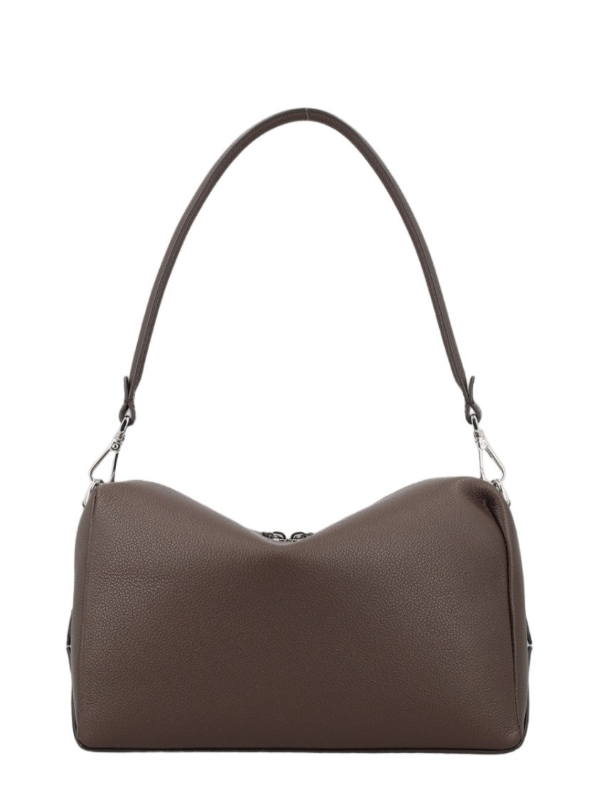 Fendi Medium Calf Leather Shoulder Bag With Silver Hardware