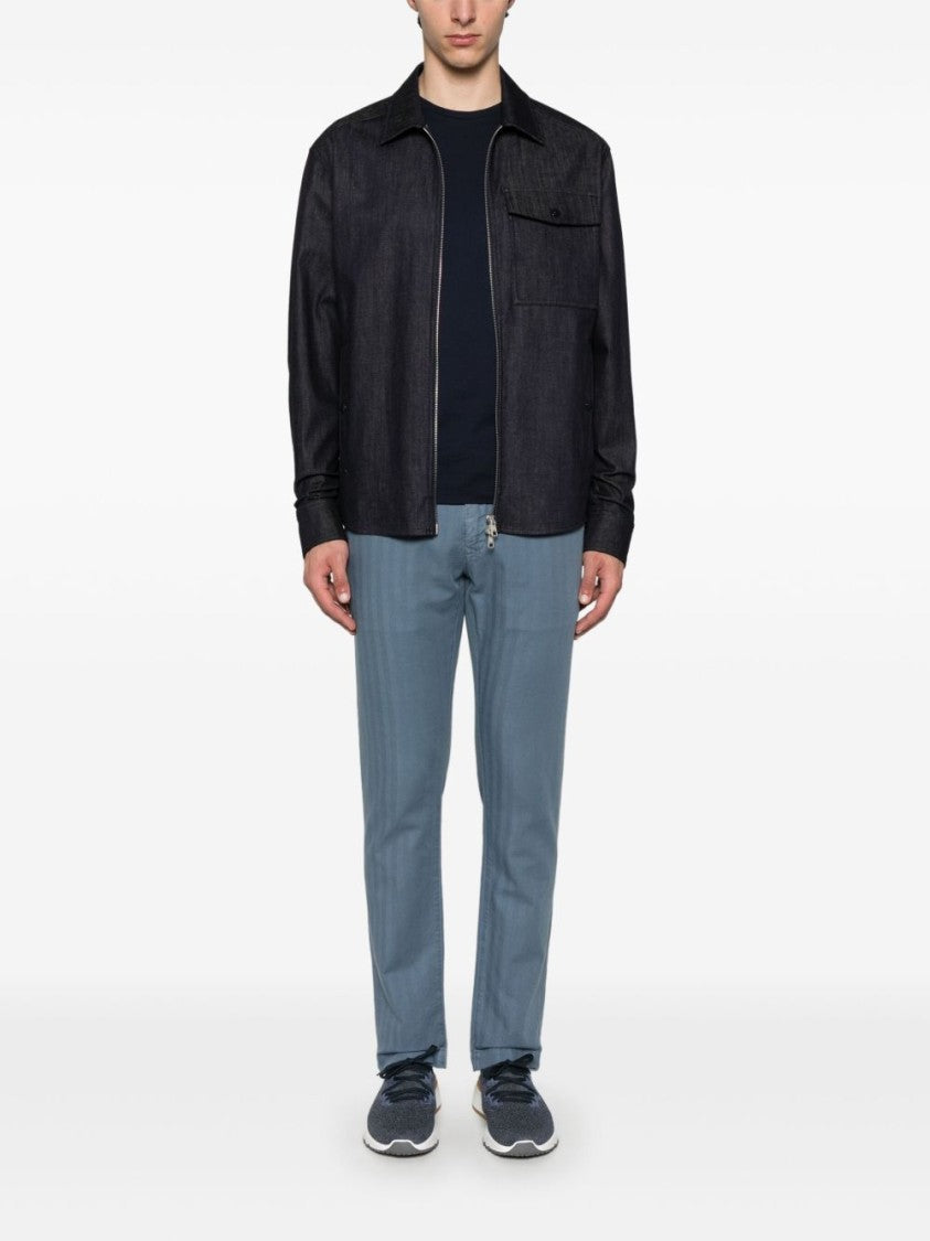 Jacob Cohen Indigo Blue Denim Jeans With Classic Design