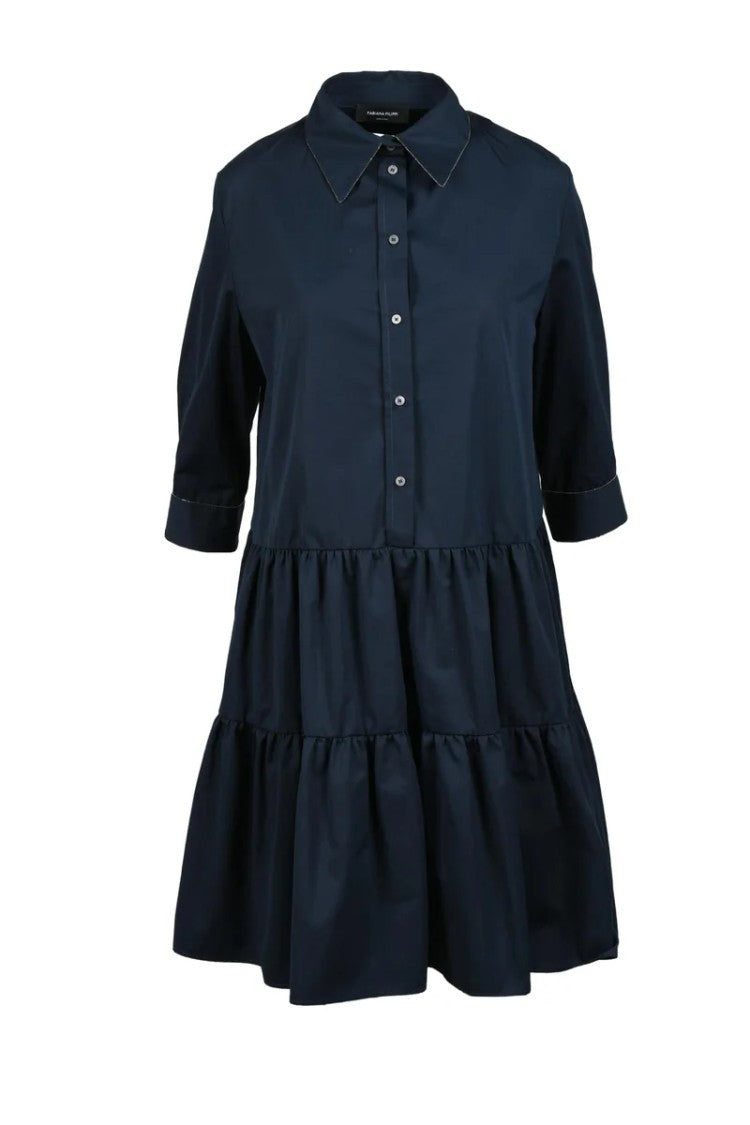 Fabiana Filippi Cotton Shirt Dress - Blue
