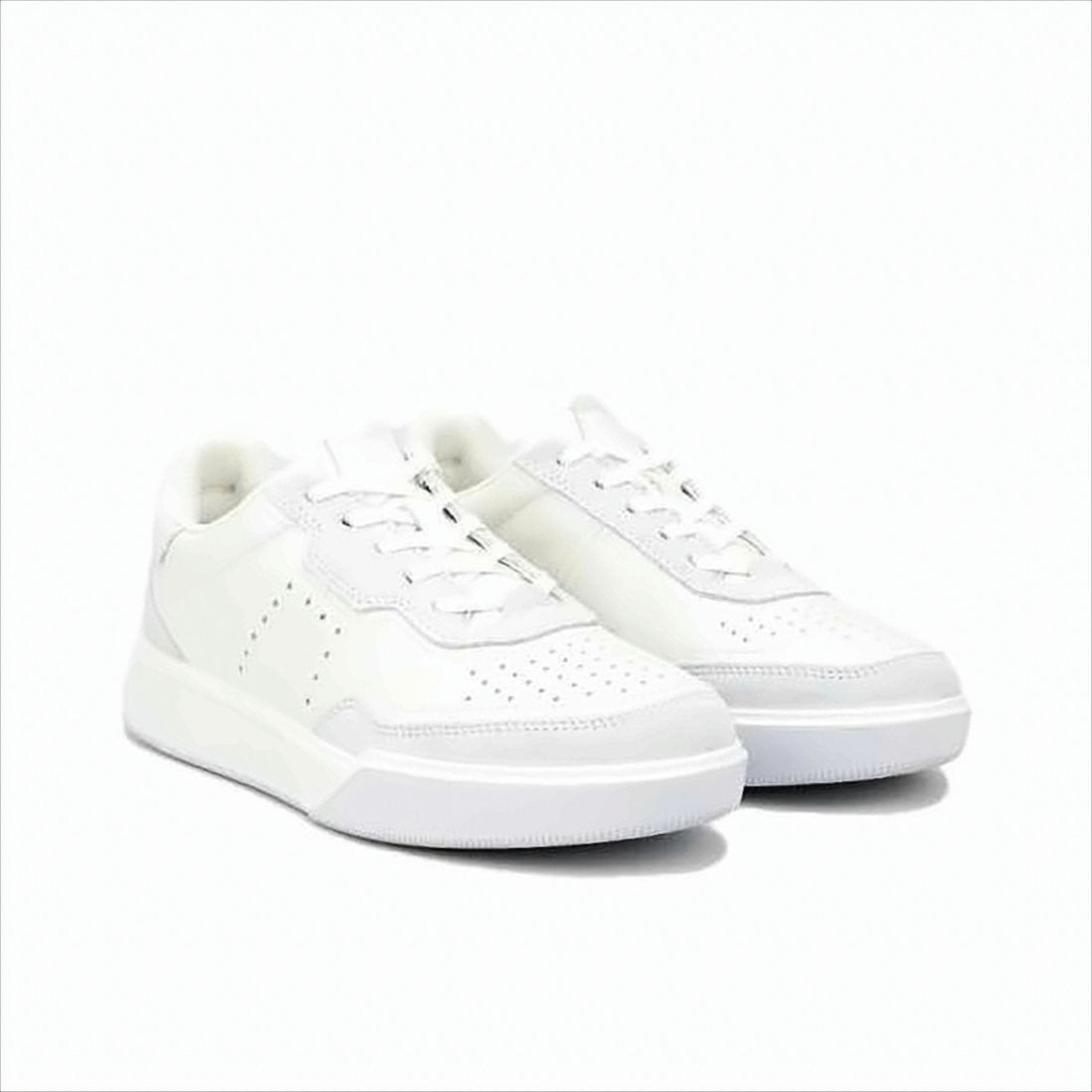 Ecco Low-Top White Sneakers With Perforated Leather