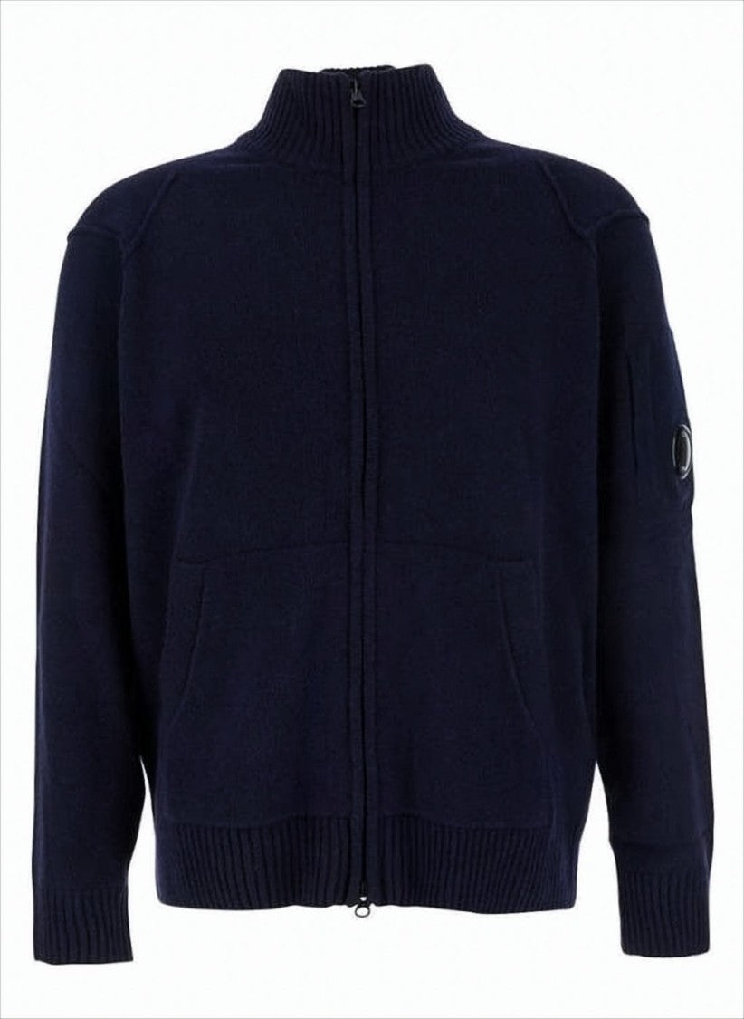 C.P. Company Zip-Through Knit With Ribbed Details