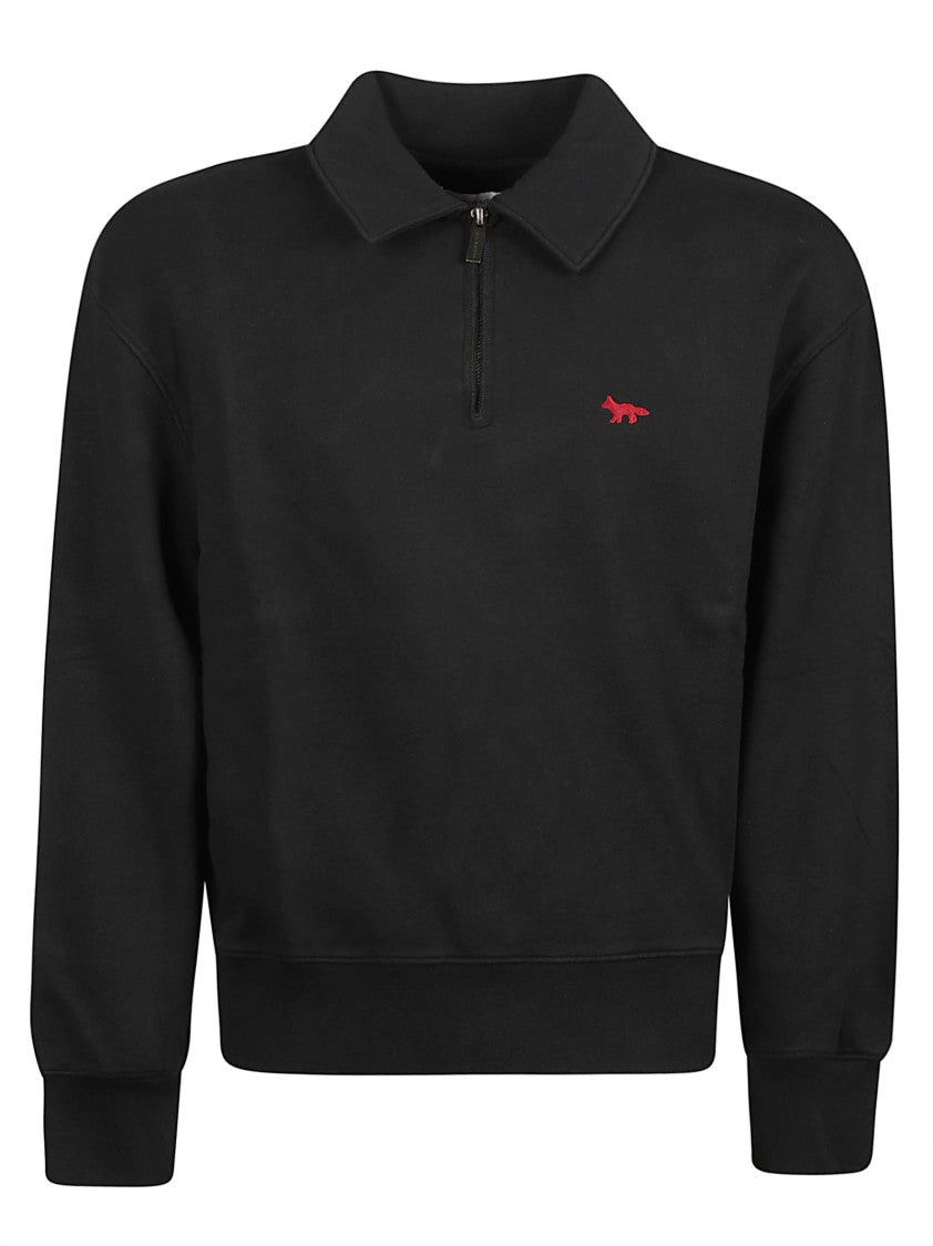 Maison Kitsuné Profile Fox Cropped Polo Organic Cotton Sweatshirt