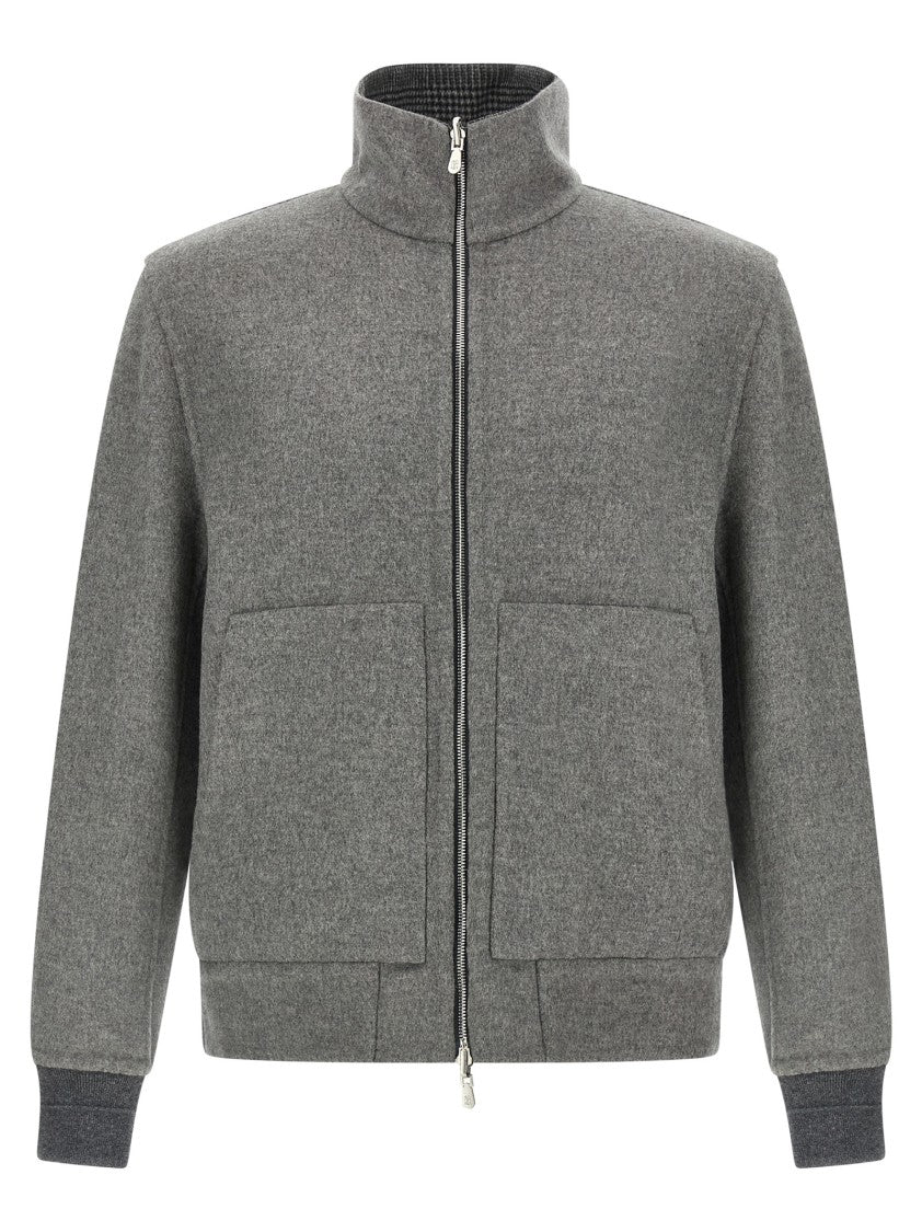 Brunello Cucinelli Cashmere Reversible Bomber Jacket