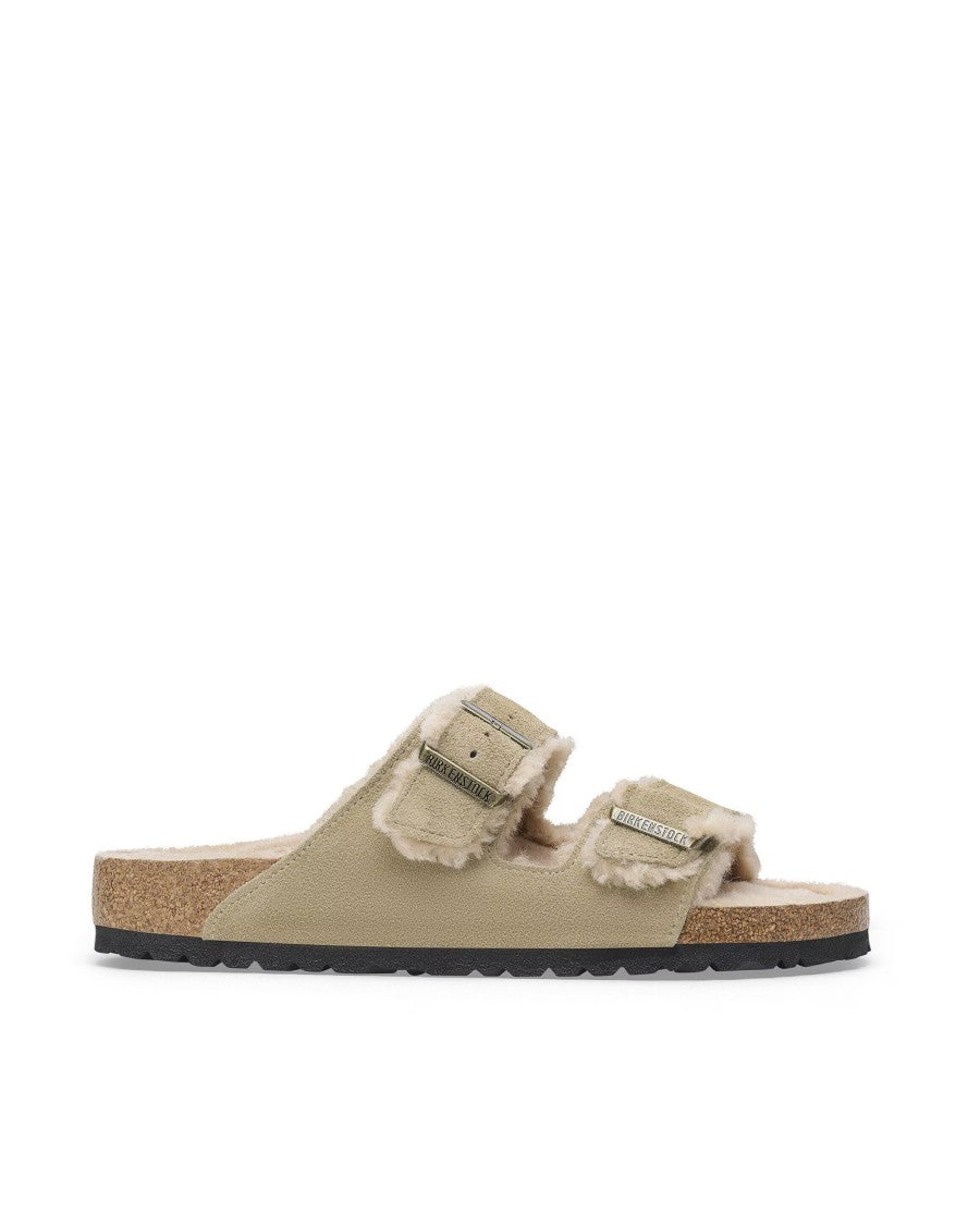 Birkenstock Open-Toe Slide Sandals With Suede Leather Straps