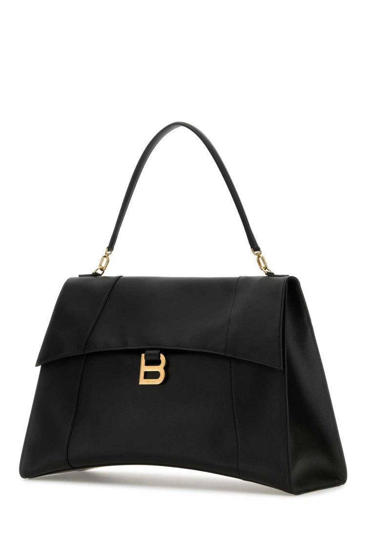 Balenciaga Black Leather Large Hourglass Soft Handbag