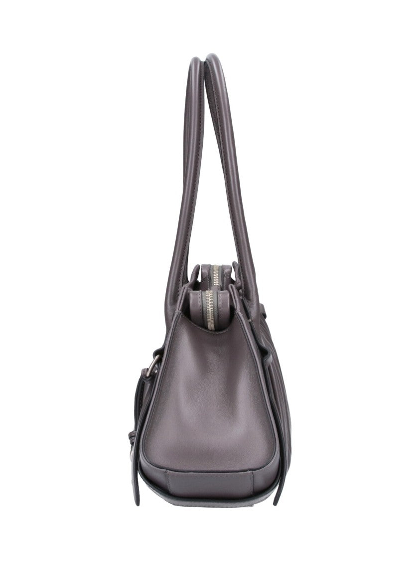 Marc Jacobs Gathered Design Leather Shoulder Bag With Padlock Charm