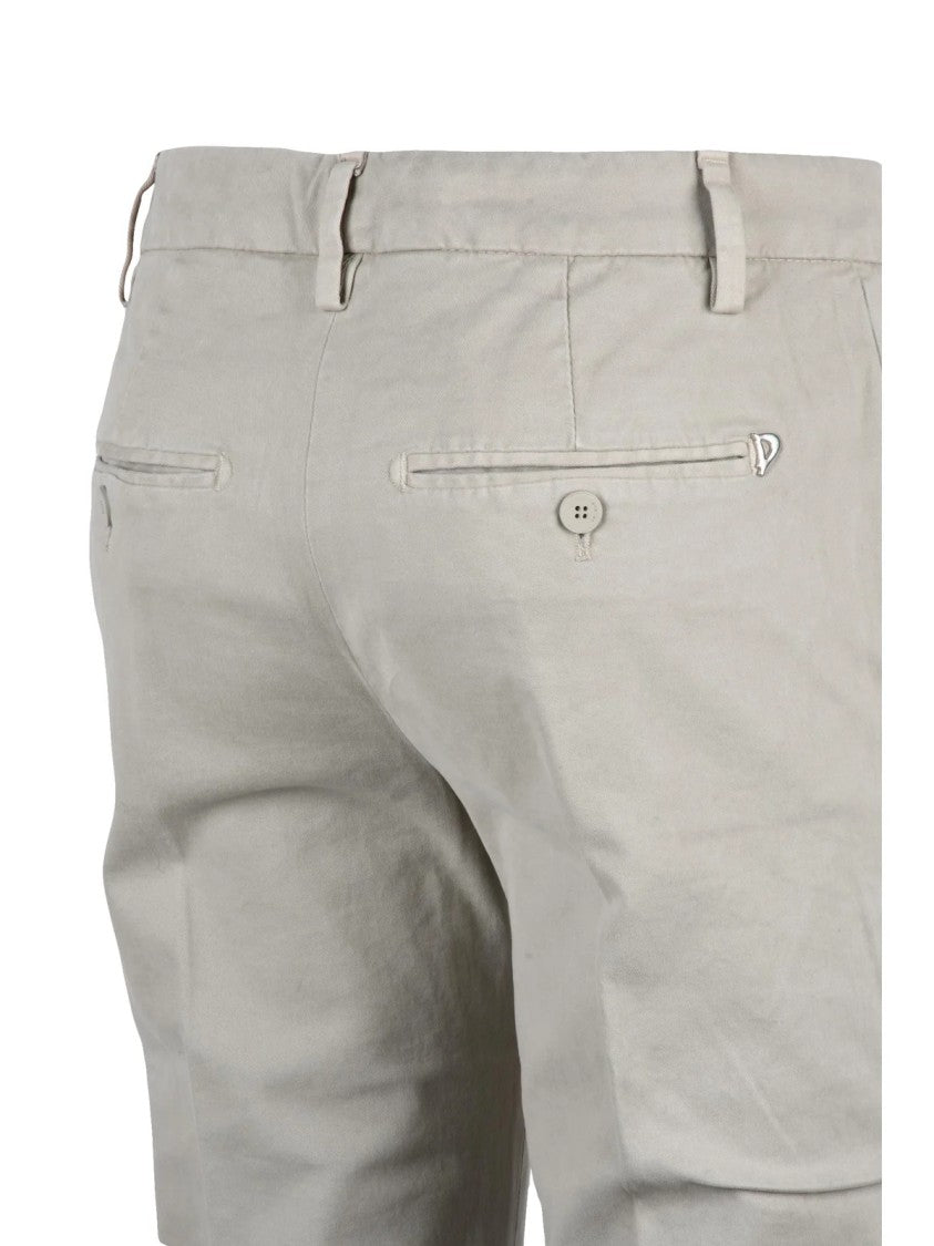 Dondup Beige Perfect Mid-Rise Stretch Cotton Trousers