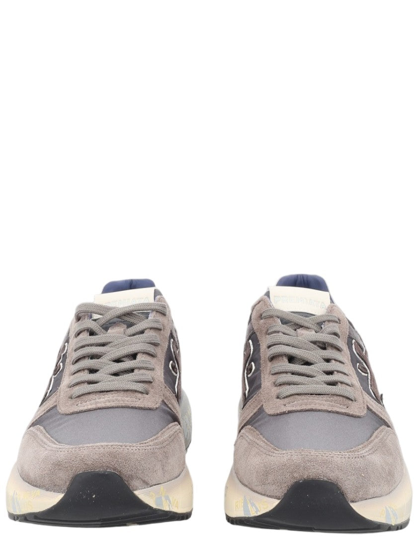 Premiata Grey Layered Suede Fabric Sneakers