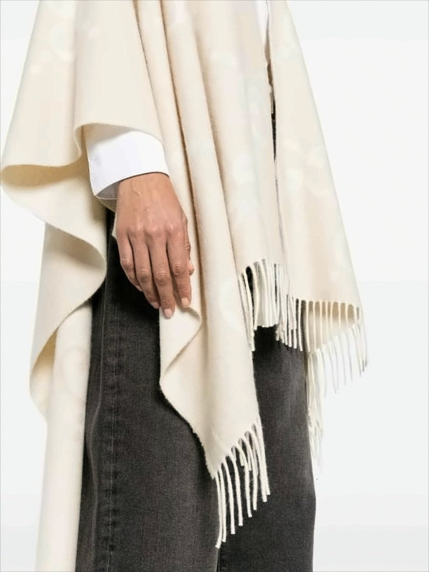 Gucci Flowing Cashmere Cape With Fringed Edges