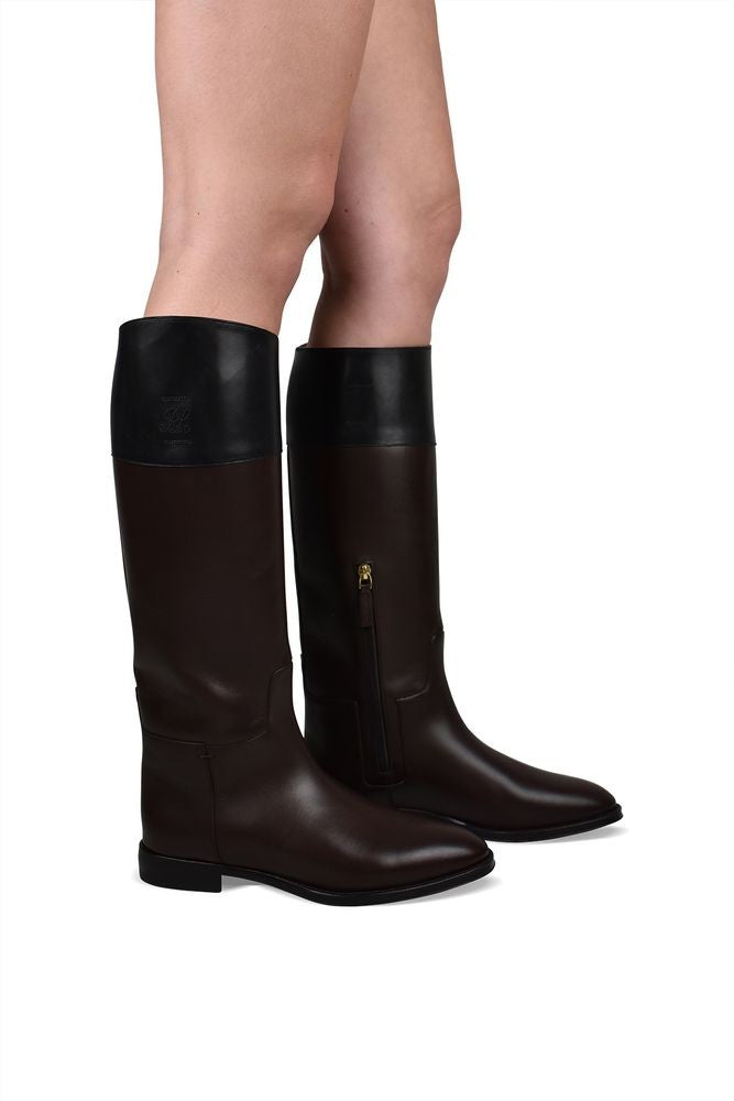 Polo Ralph Lauren Brown Leather Fascia Boots
