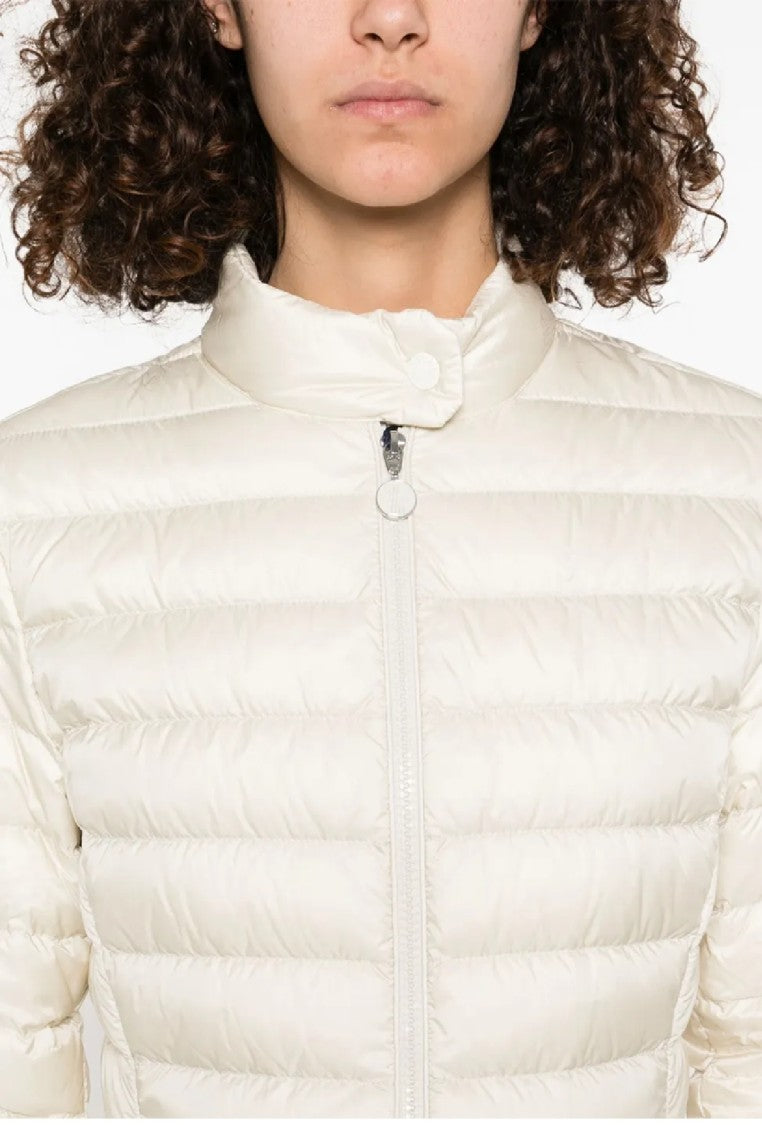 Moncler Quilted White Lightweight Jacket With High Collar