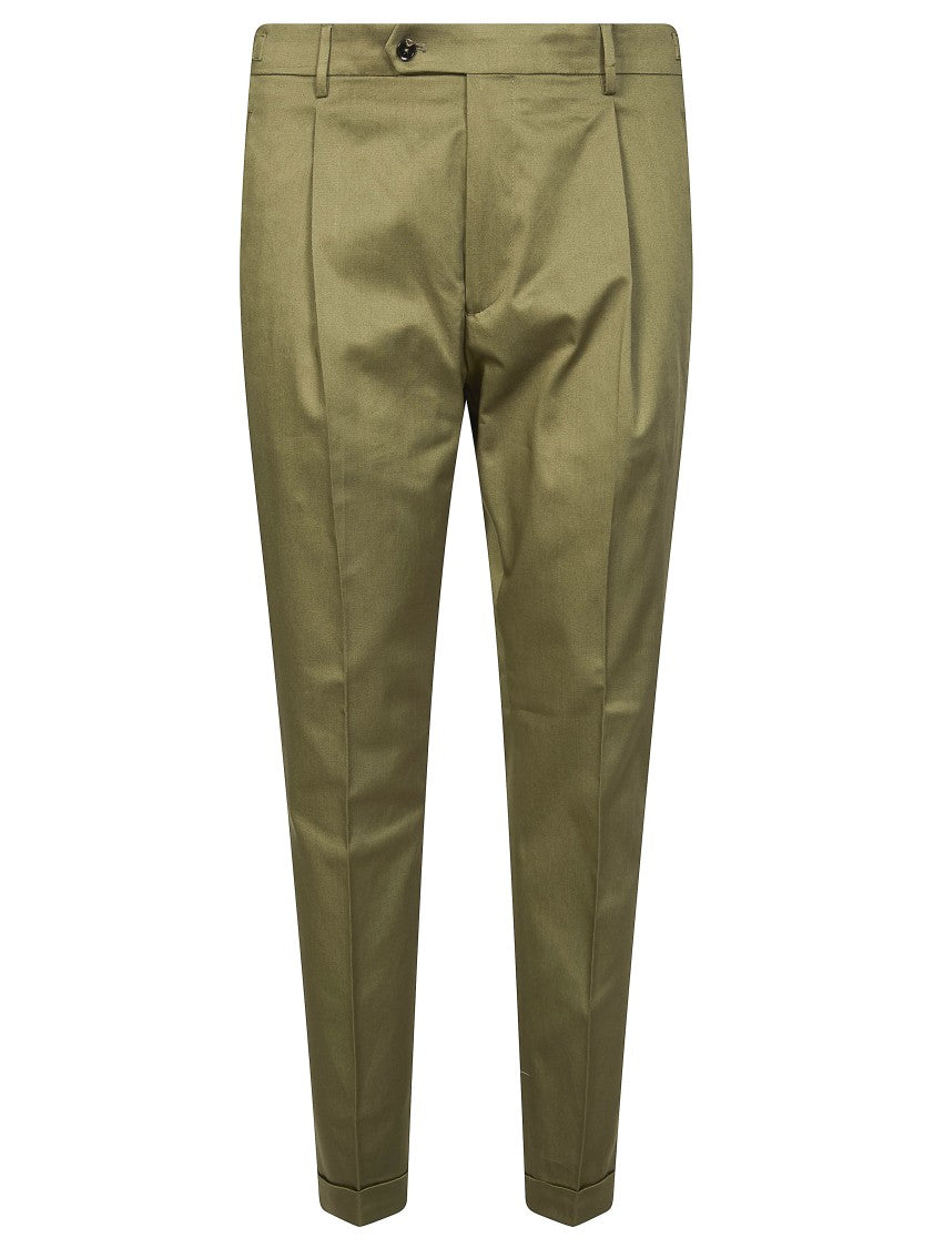Berwich Green Relaxed Fit Front Pleated Trousers