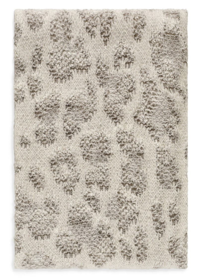 Avant Toi Textured Leopard Print Rectangular Scarf