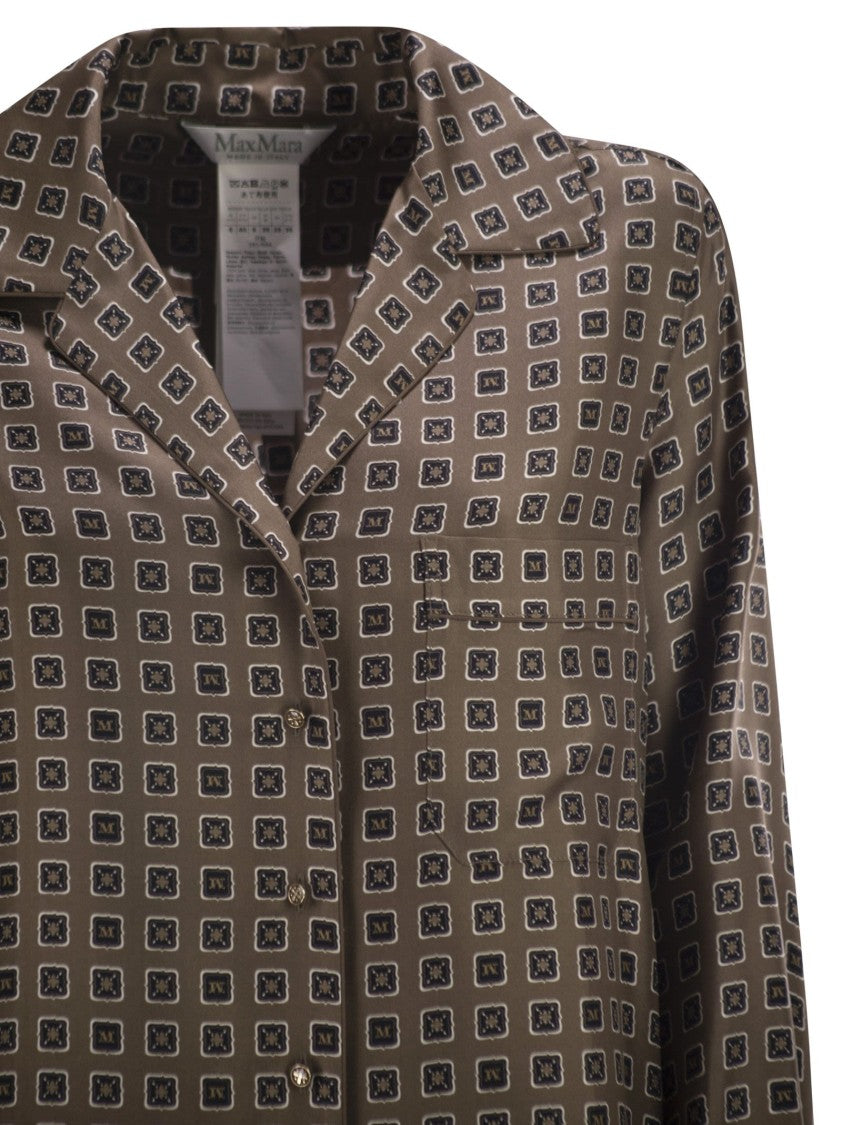 Max Mara Mxmdisco - Semi-Fitted Printed Silk Shirt