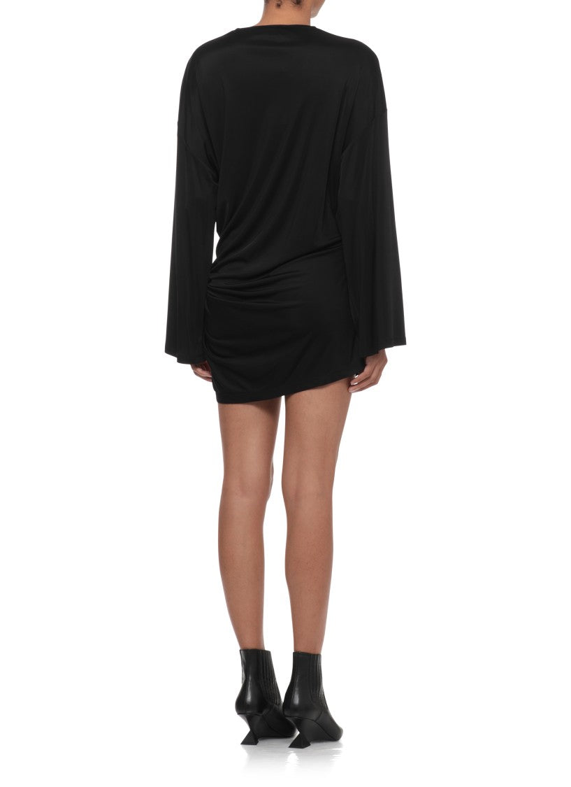 The Attico Mini Dress With Distinctive Curling Detail And Logo