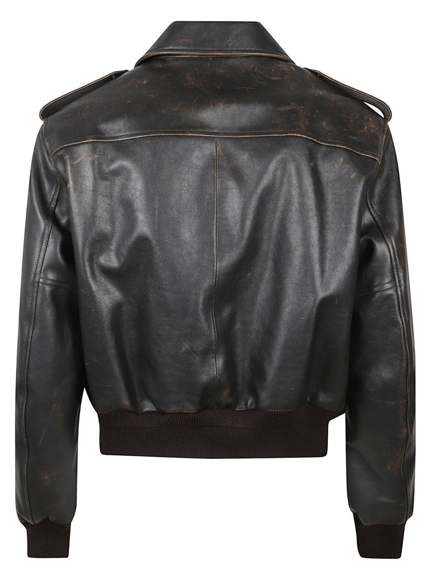 Jil Sander Cropped Jacket With Structured Collar And Flap Pockets
