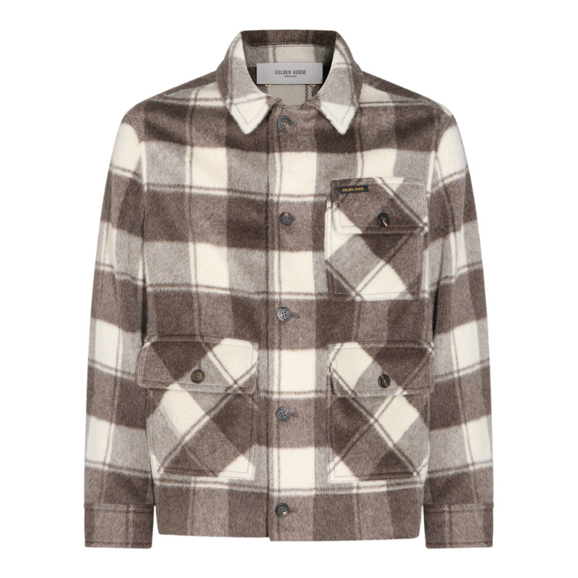 Golden Goose Structured Plaid Flap Pockets Jacket