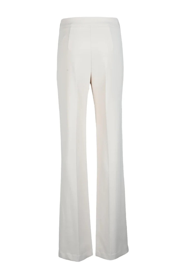 Elisabetta Franchi Tailored Cream Trousers With Flared Silhouette