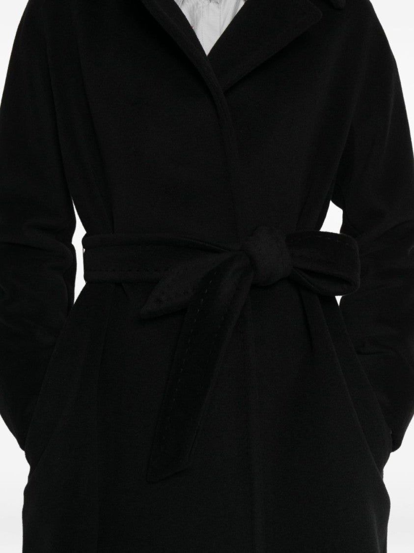 Max Mara Elegant Black Wool Coat With Classic Lapel