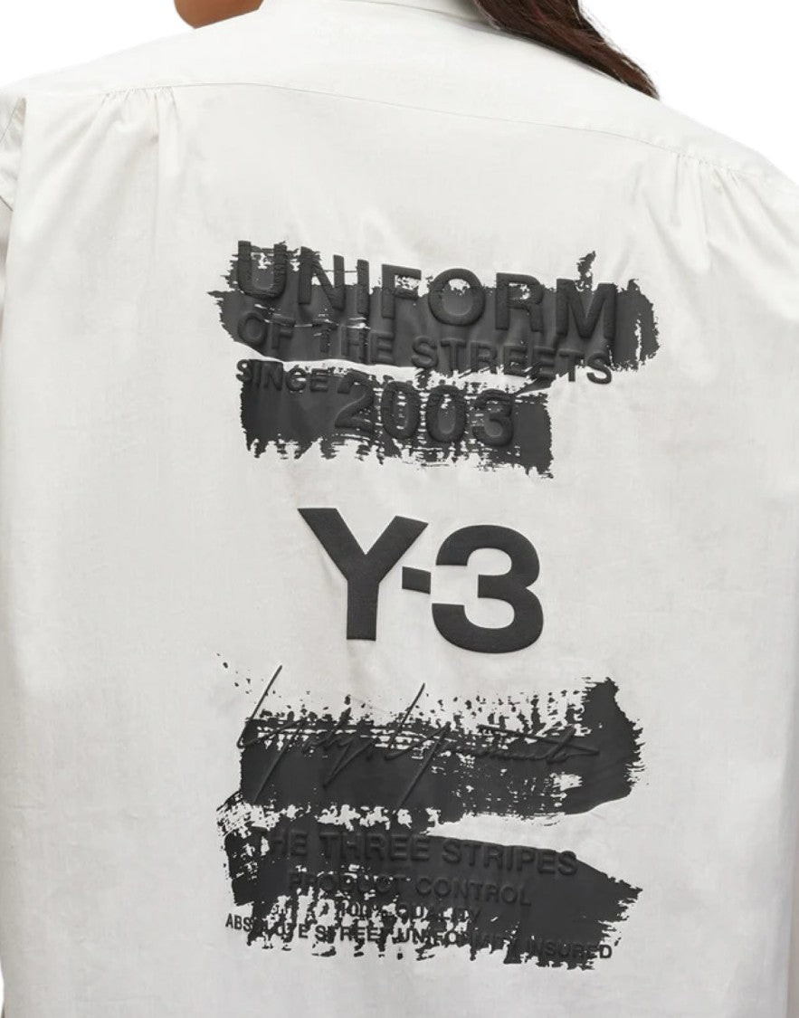 Y-3 Oversized Button-Up Shirt With Iconic Graphic Print
