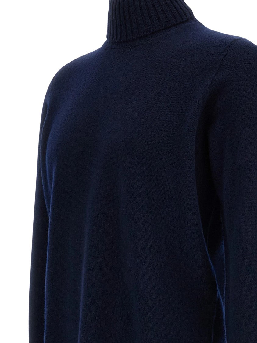 Drumohr Fine-Knit Turtleneck Sweater With Ribbed Details