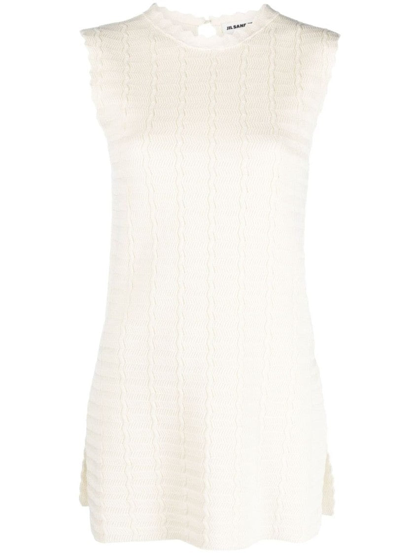 Jil Sander Textured Knit Skirt With Subtle Vertical Waves