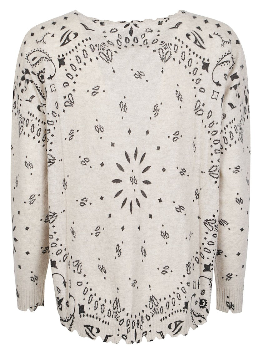 Kujten Mela Abba Bandana Scalloped Cashmere Sweater