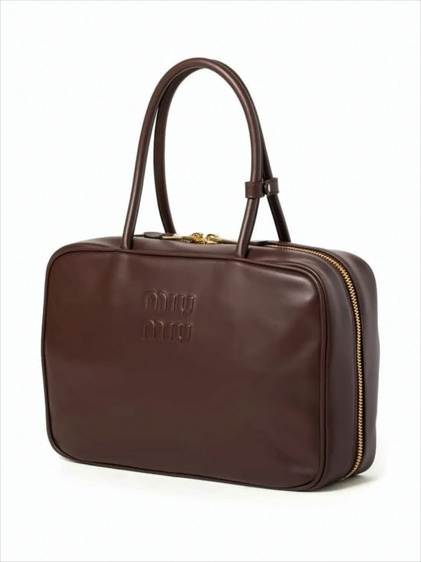 Miu Miu Rectangular Calf Leather Tote Bag