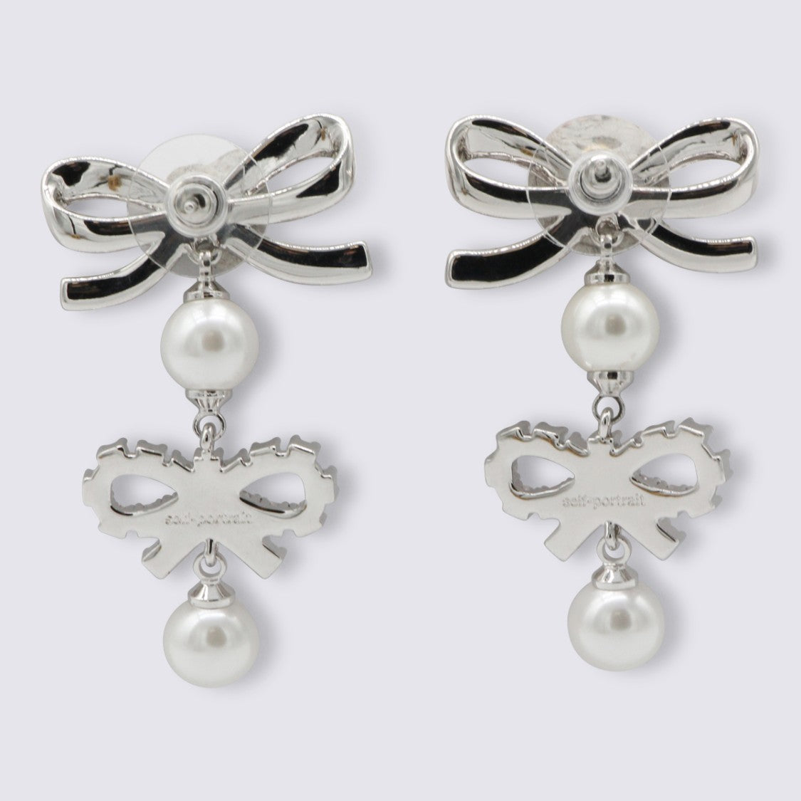 Self-Portrait Silver And Pearl Earrings