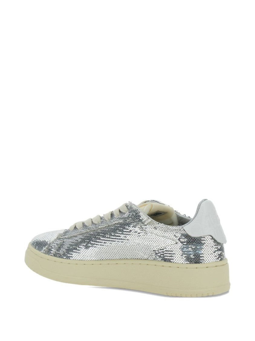 Autry Silver Sequin Low Sneakers