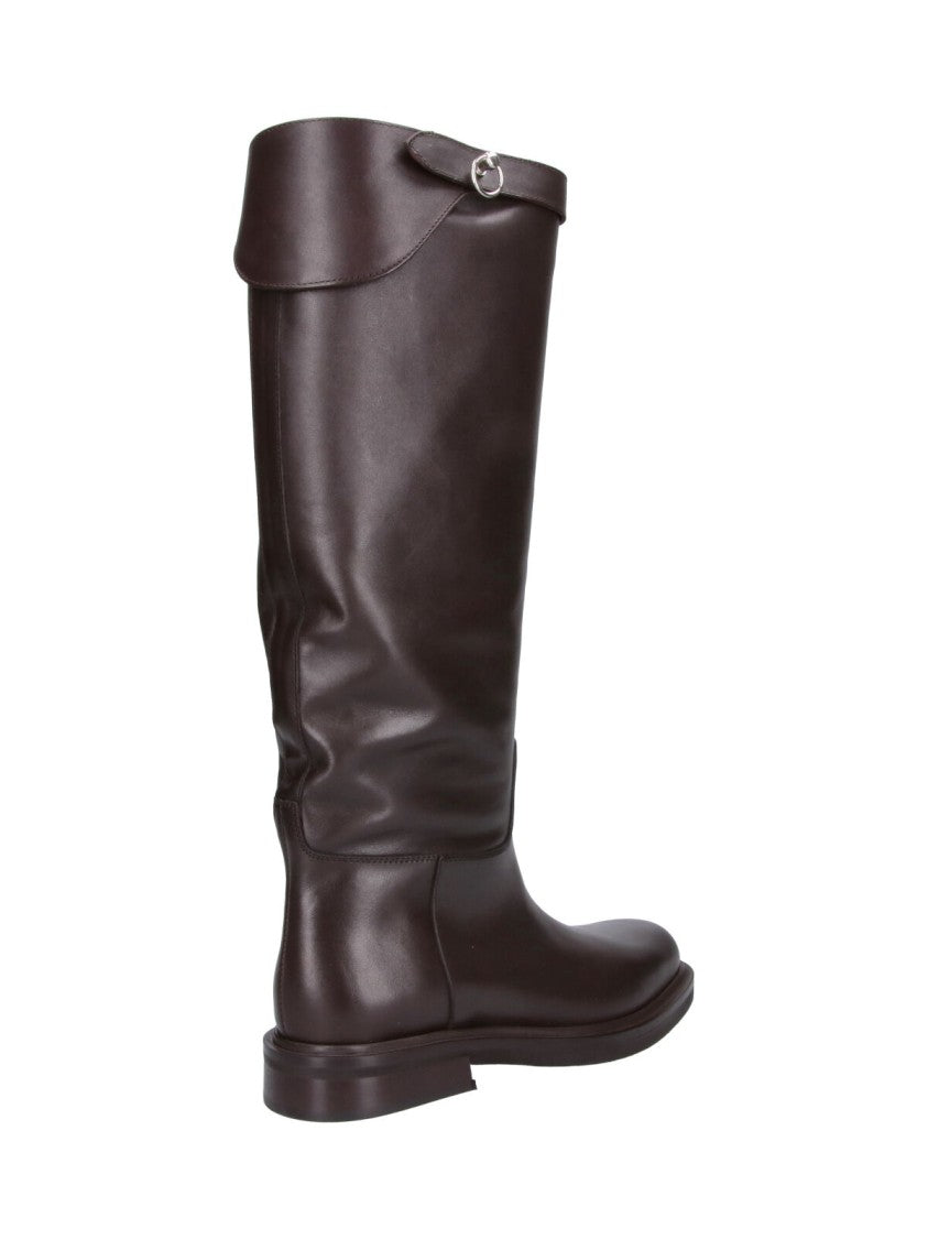 Poeve Brown Tall Leather Boots