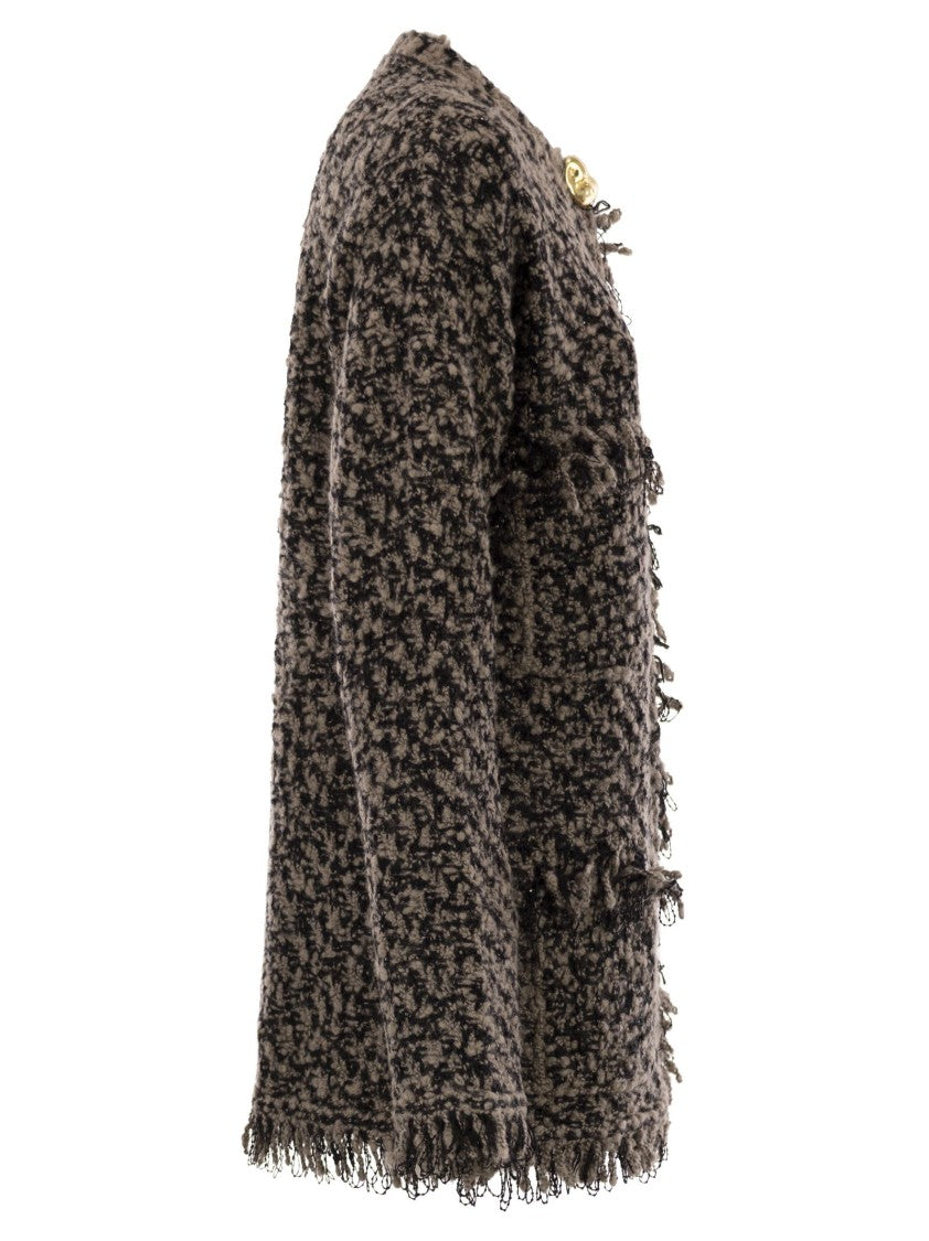 Fabiana Filippi Fringed Jacket In Wool Blend